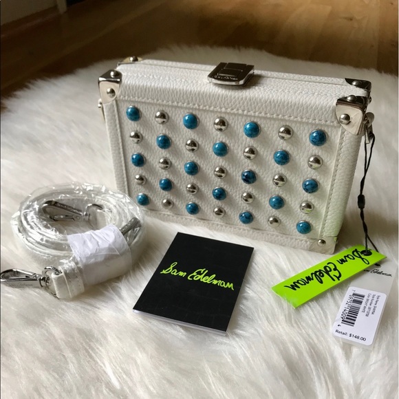 Sam Edelman Handbags - Sam Edelman Shayna Bright White Turquoise Bag